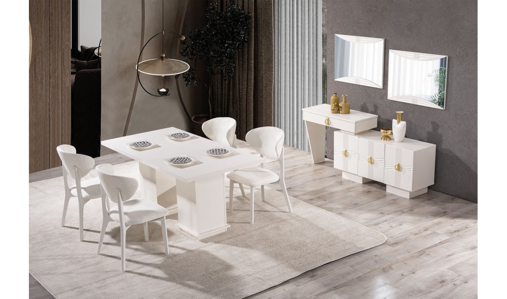 Dora Yemek Odası (Ön yüzler %100 mdf kasa suntalem malzemeden üretilmiştir)