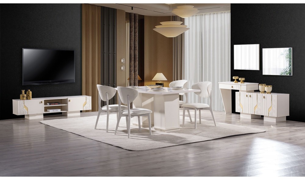 Elegance Yemek Odası (Ön yüzler %100 mdf kasa suntalem malzemeden üretilmiştir)
