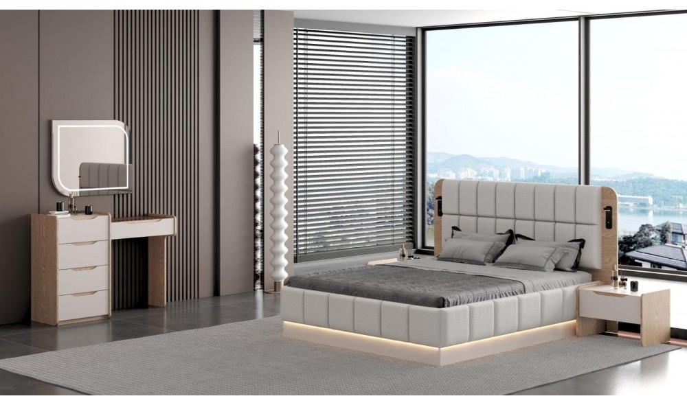 Pera Aytaşı Ceviz Yatak Odası Yüzler MDF