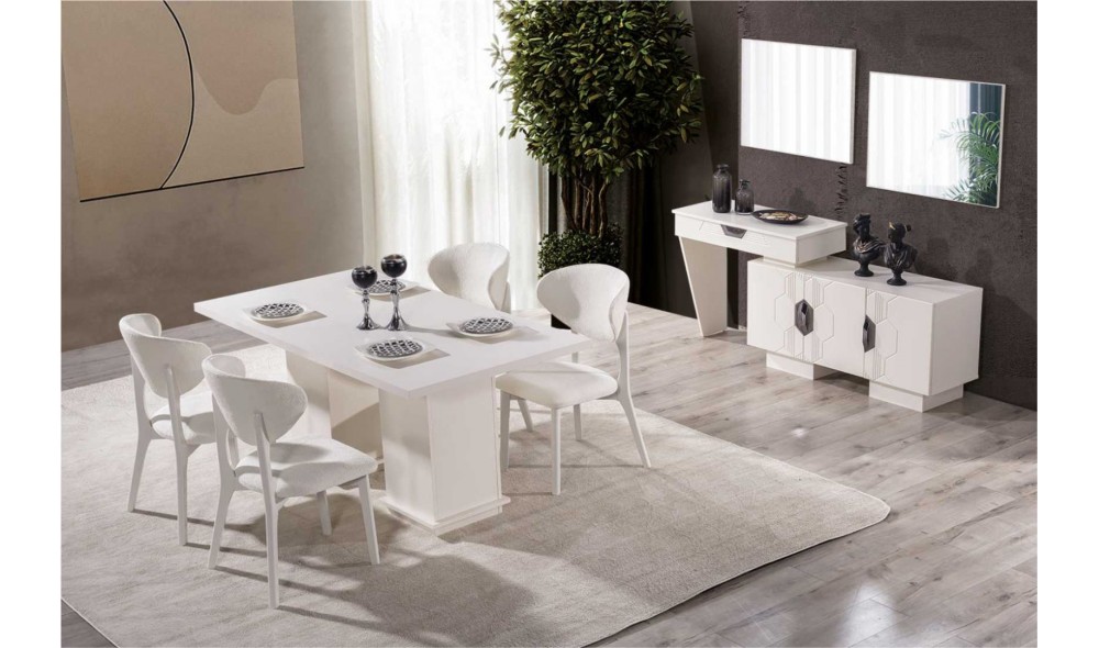 Opal Yemek Odası (Ön yüzler %100 mdf kasa suntalem malzemeden üretilmiştir)