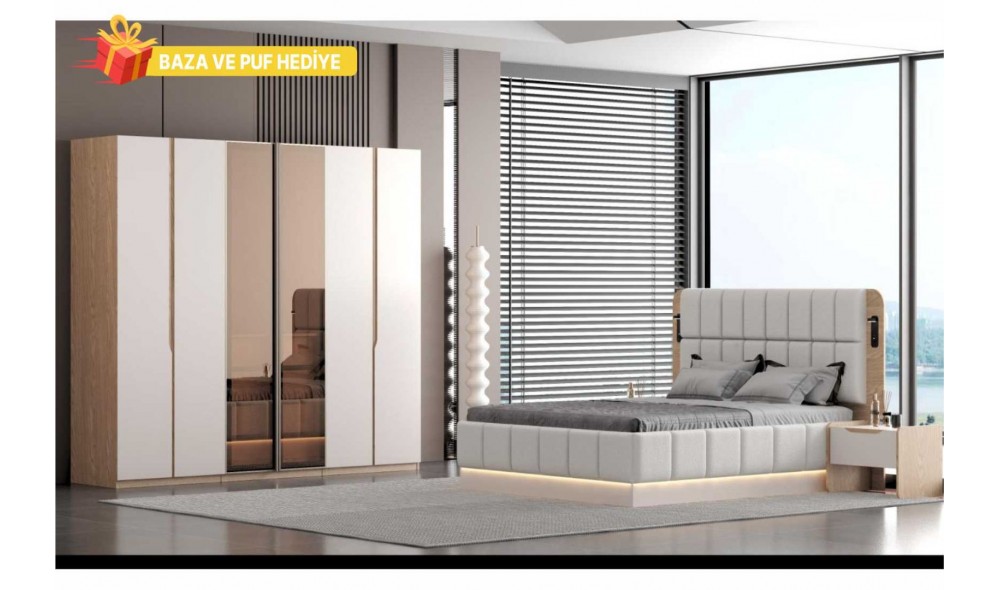 Pera Aytaşı Ceviz Yatak Odası Yüzler MDF