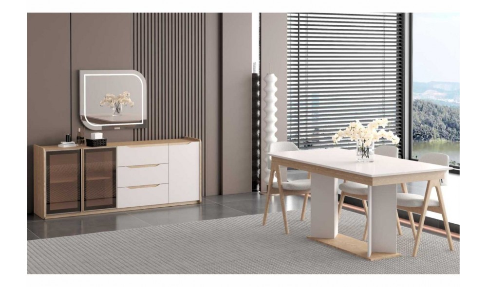 Pera Aytaşı Ceviz Yemek Odası Yüzler MDF