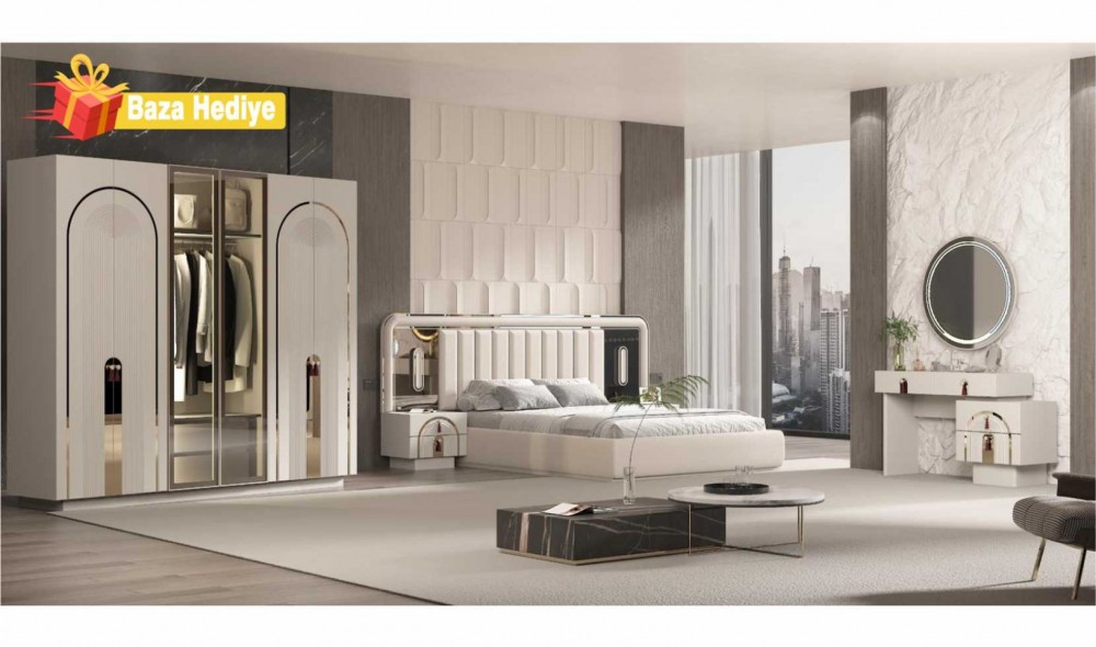 Roma Yatak Odası (Ön yüzler %100 mdf kasa suntalem malzemeden üretilmiştir)