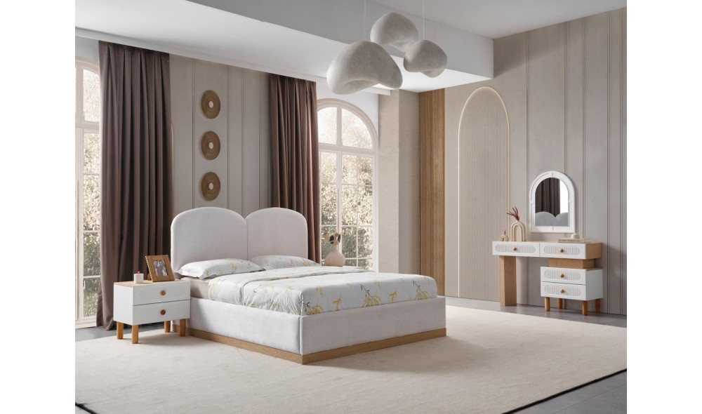 Nergis Yatak Odası (Ön yüzler %100 mdf kasa suntalem malzemeden üretilmiştir)