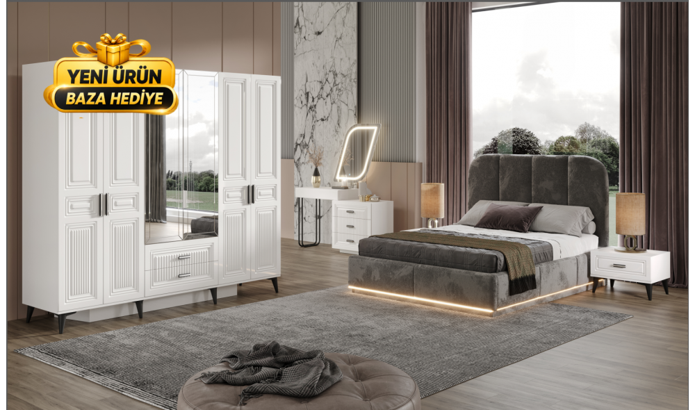 Aura Yatak Odası Takımı %100 MDF 