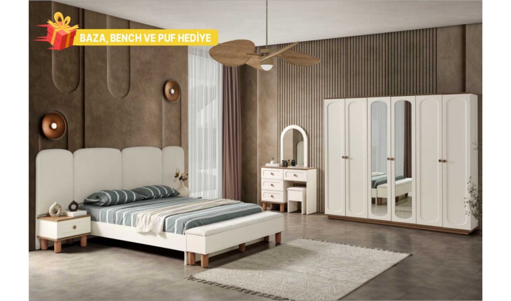 Bohem Yatak Odası (Ön yüzler mdf iç iskelet suntalem malzemeden üretilmiştir)