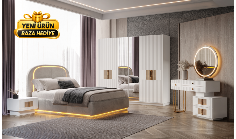 Lenza Yatak Odası Takımı %100 MDF 