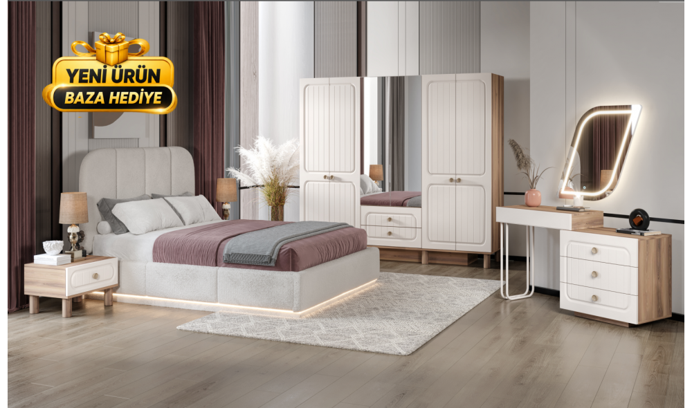 Sasso Yatak Odası Takımı %100 MDF 